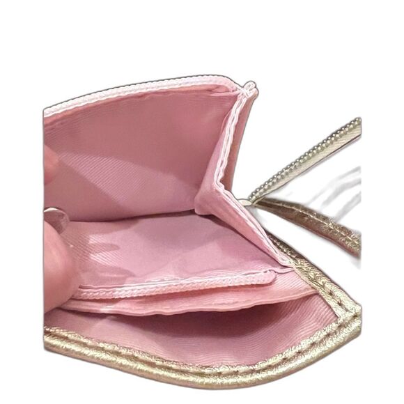 Coach Signature Zip Around Bow Gold Wallet Wristlet - Picture 4 of 6